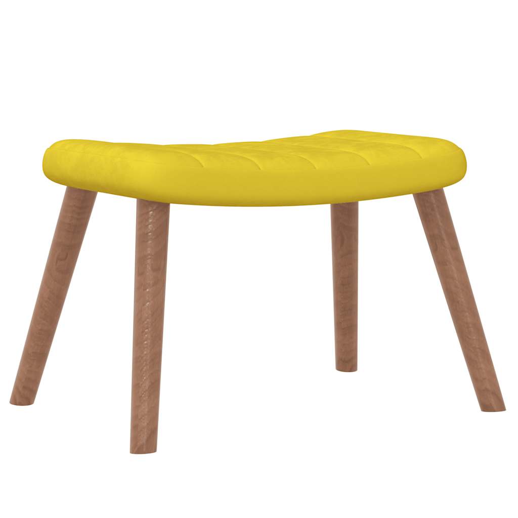 Rocking chair with stool, mustard yellow, velvet