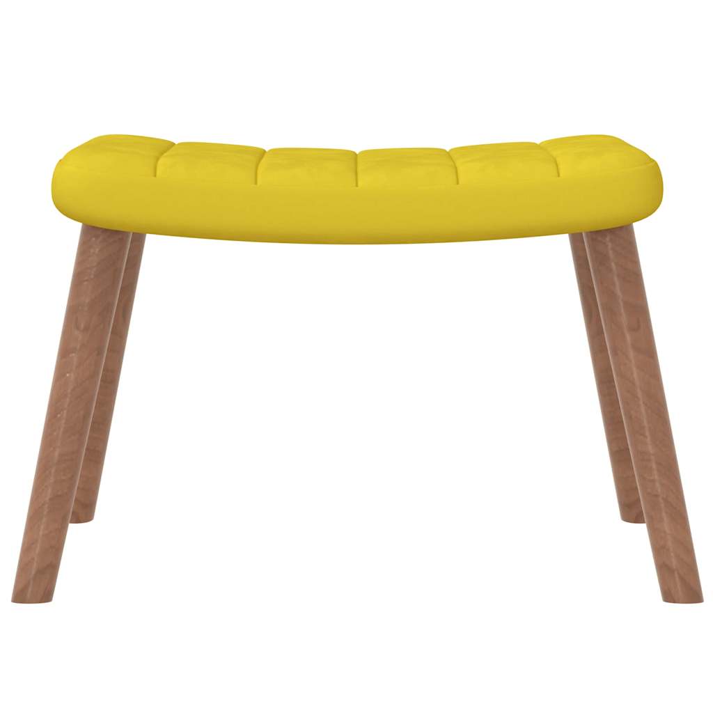 Rocking chair with stool, mustard yellow, velvet