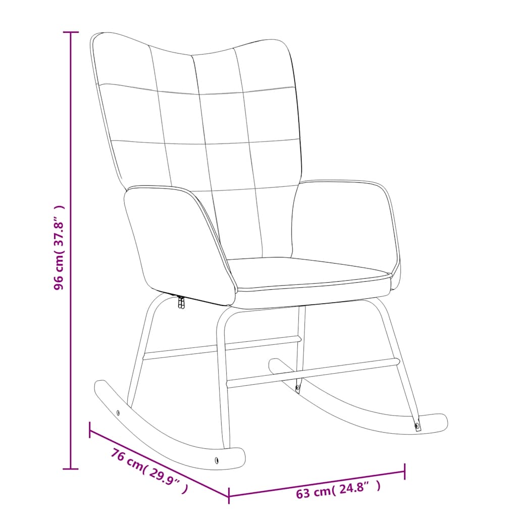 Scaun balansoar, gri închis, material textil