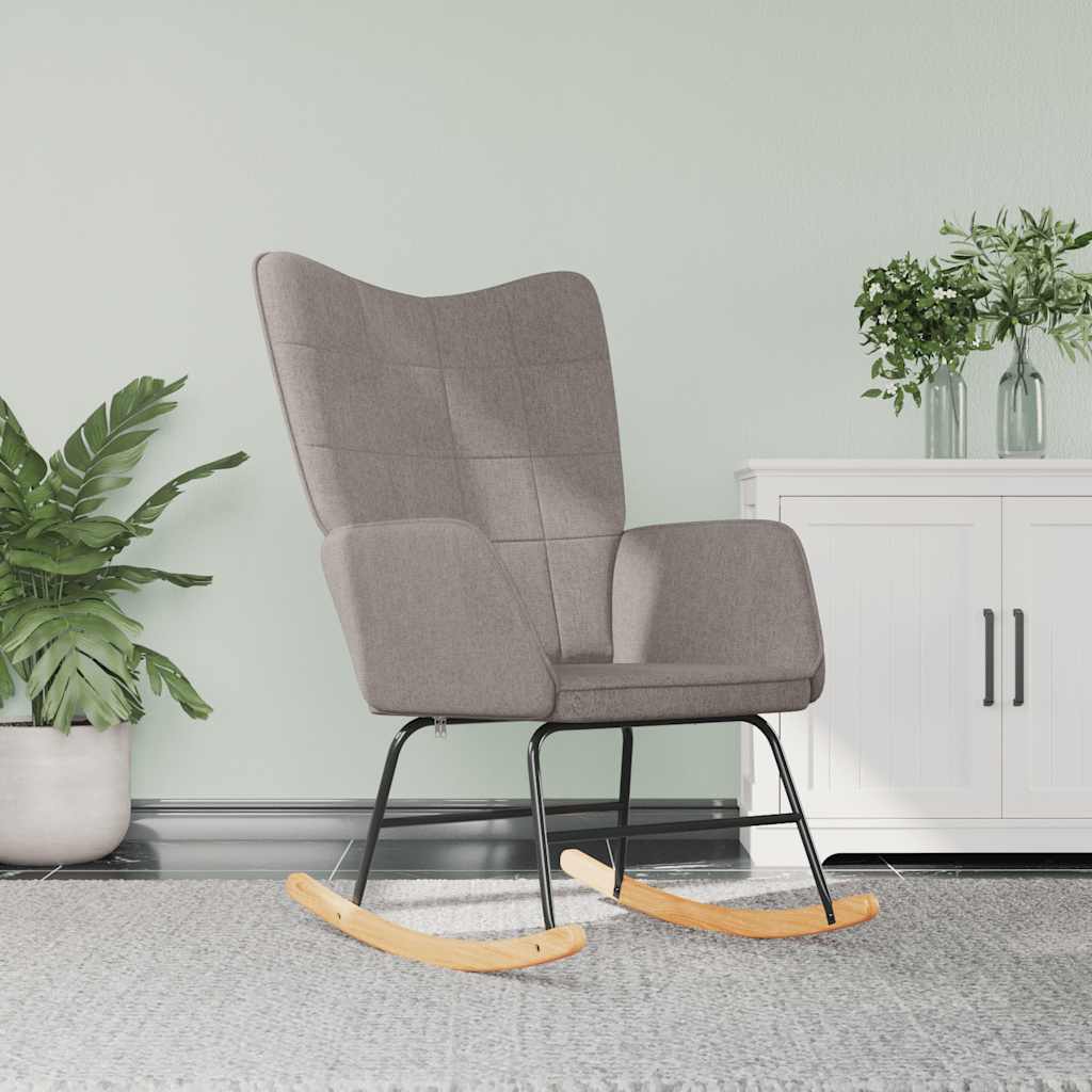 Rocking chair, taupe gray, fabric