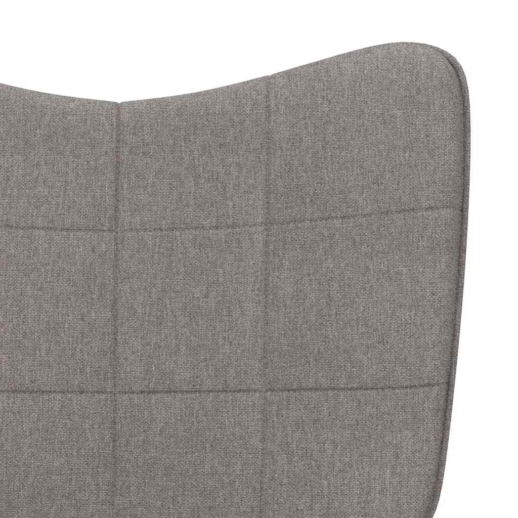 Scaun balansoar cu taburet, gri taupe, textil