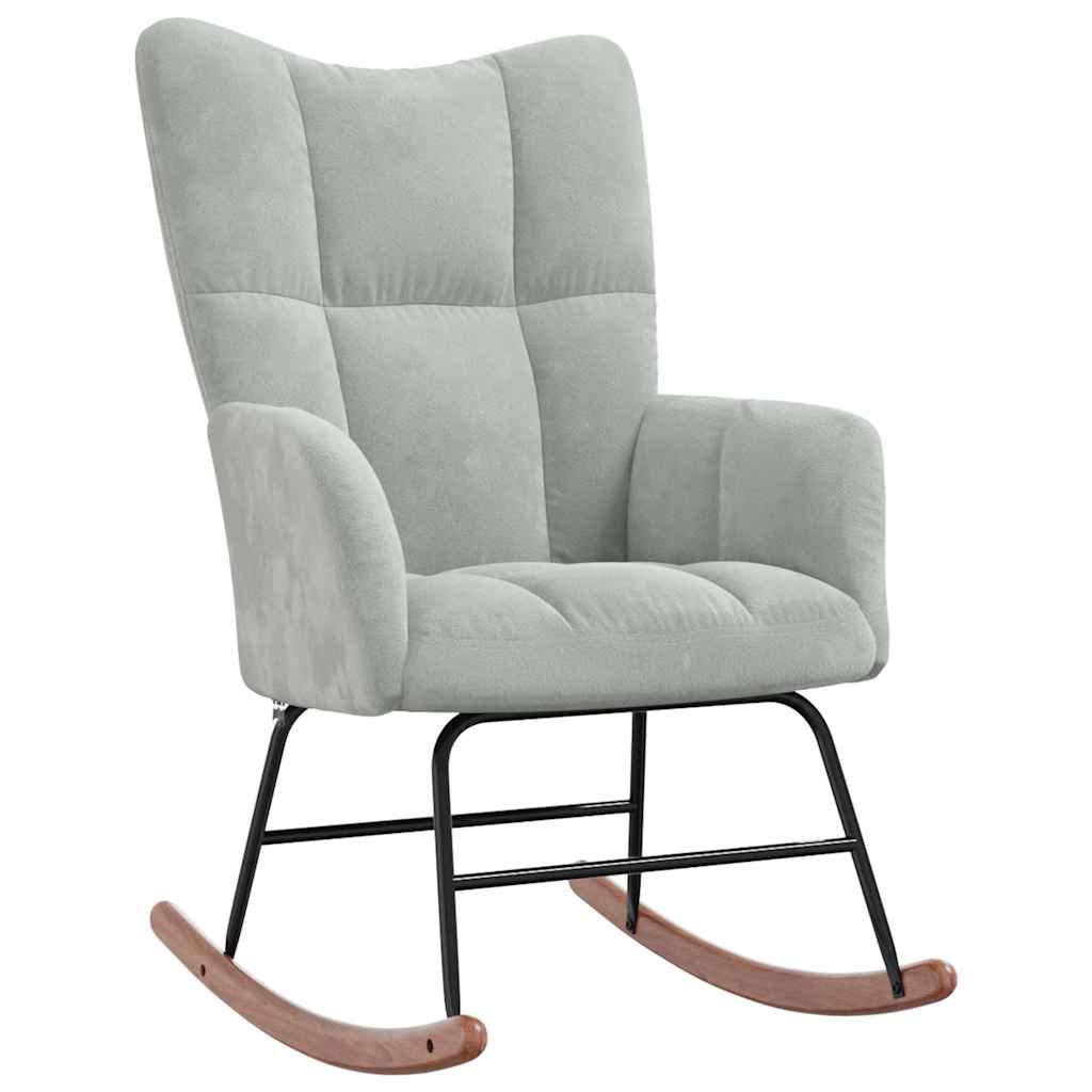 Rocking chair, light gray, velvet