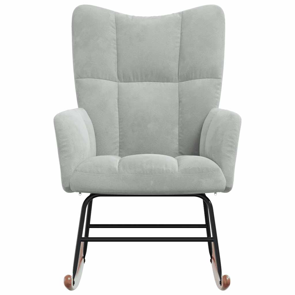 Rocking chair, light gray, velvet