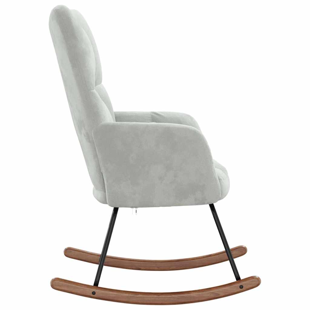 Rocking chair, light gray, velvet