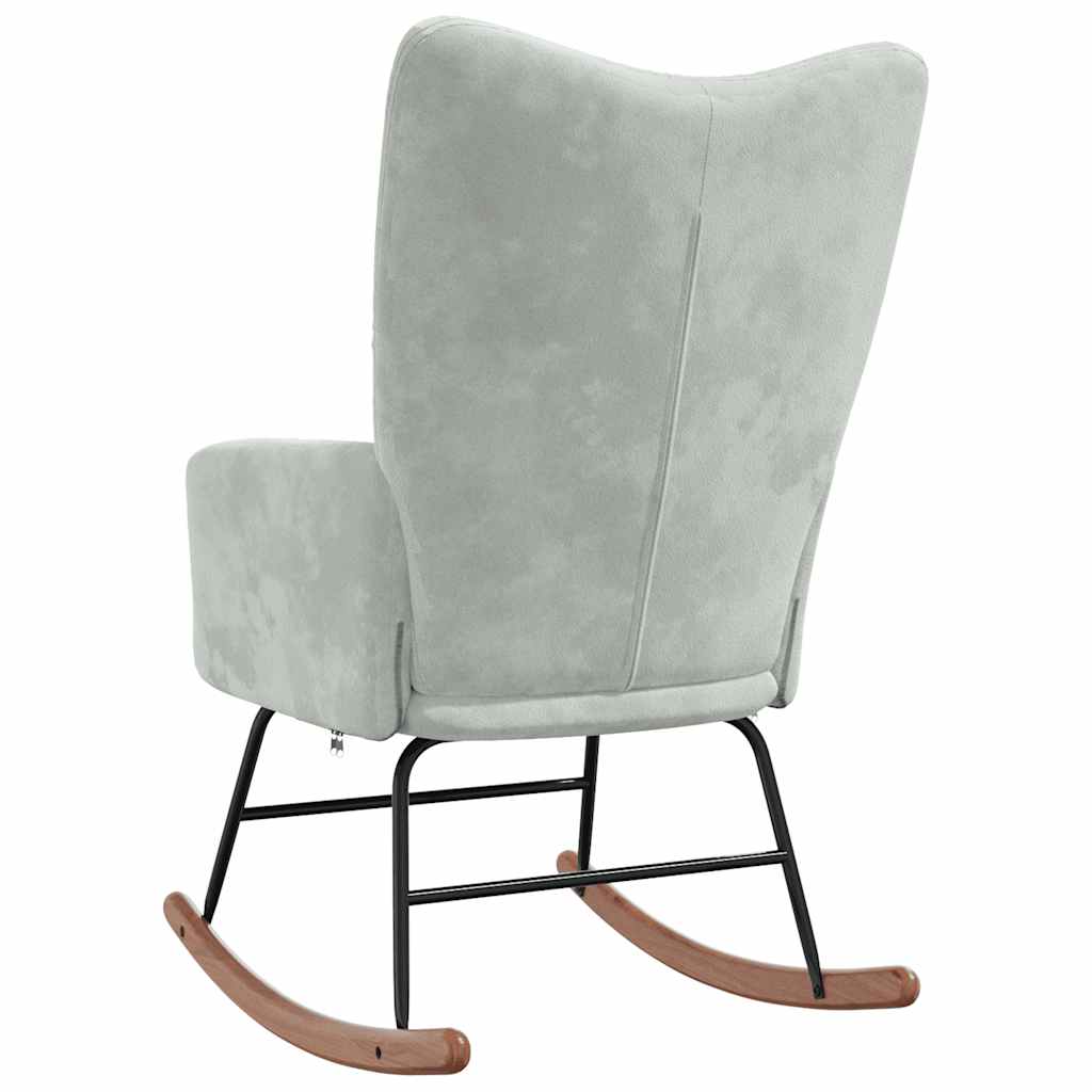 Rocking chair, light gray, velvet