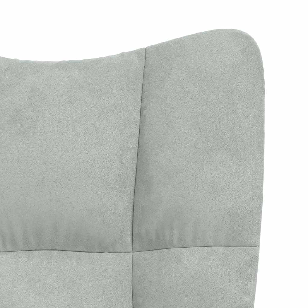 Rocking chair, light gray, velvet