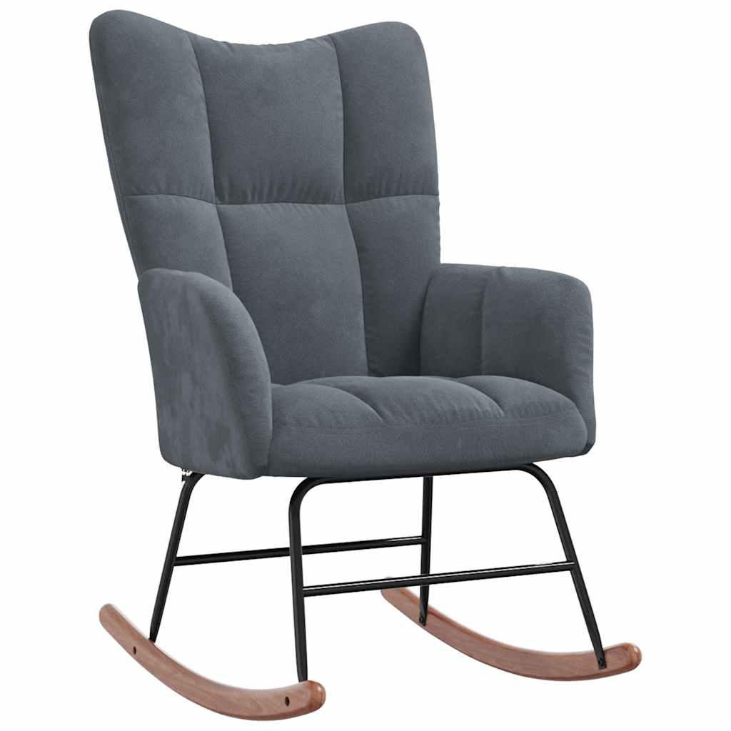 Rocking chair, dark grey, velvet