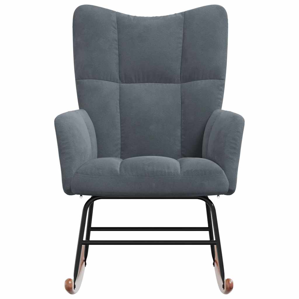 Rocking chair, dark grey, velvet