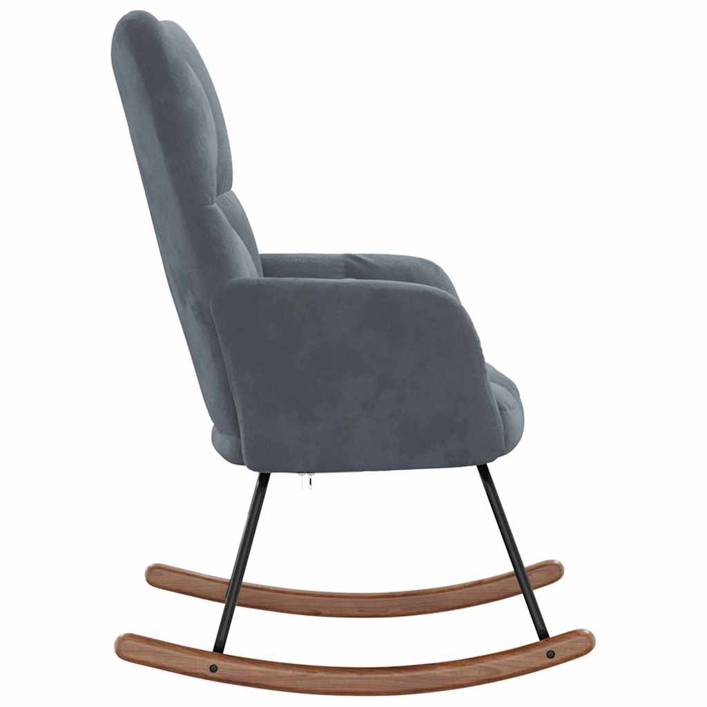 Rocking chair, dark grey, velvet