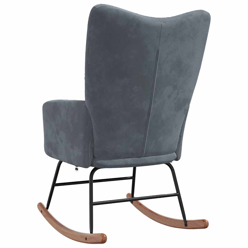 Rocking chair, dark grey, velvet