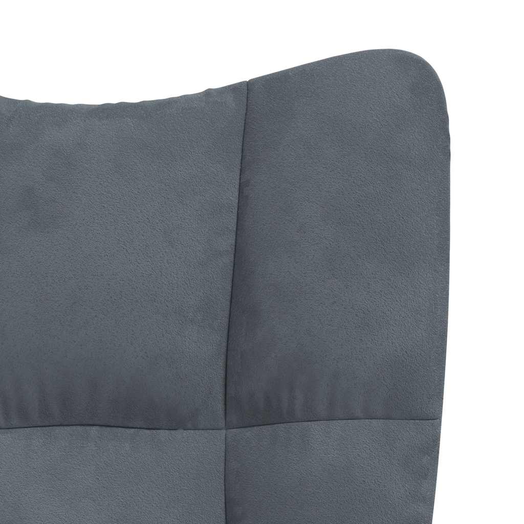 Rocking chair, dark grey, velvet