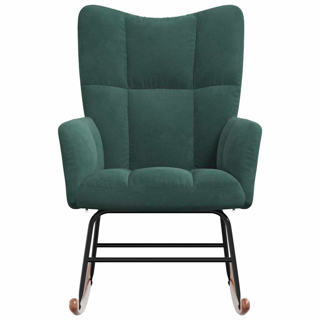 Rocking chair, dark green, velvet