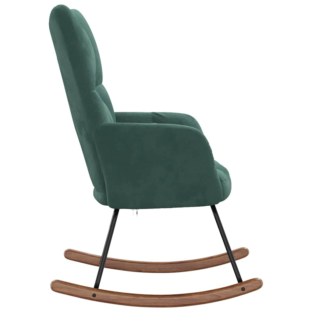 Rocking chair, dark green, velvet