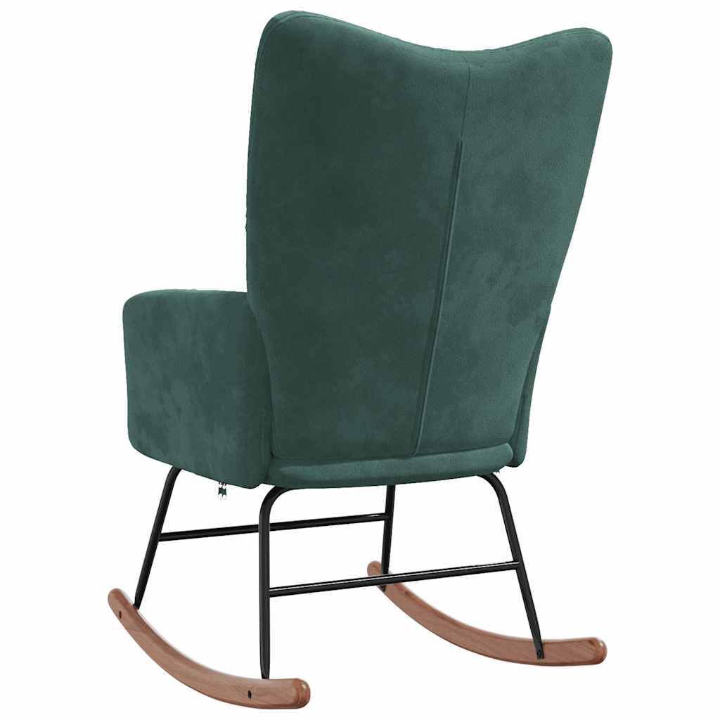 Rocking chair, dark green, velvet