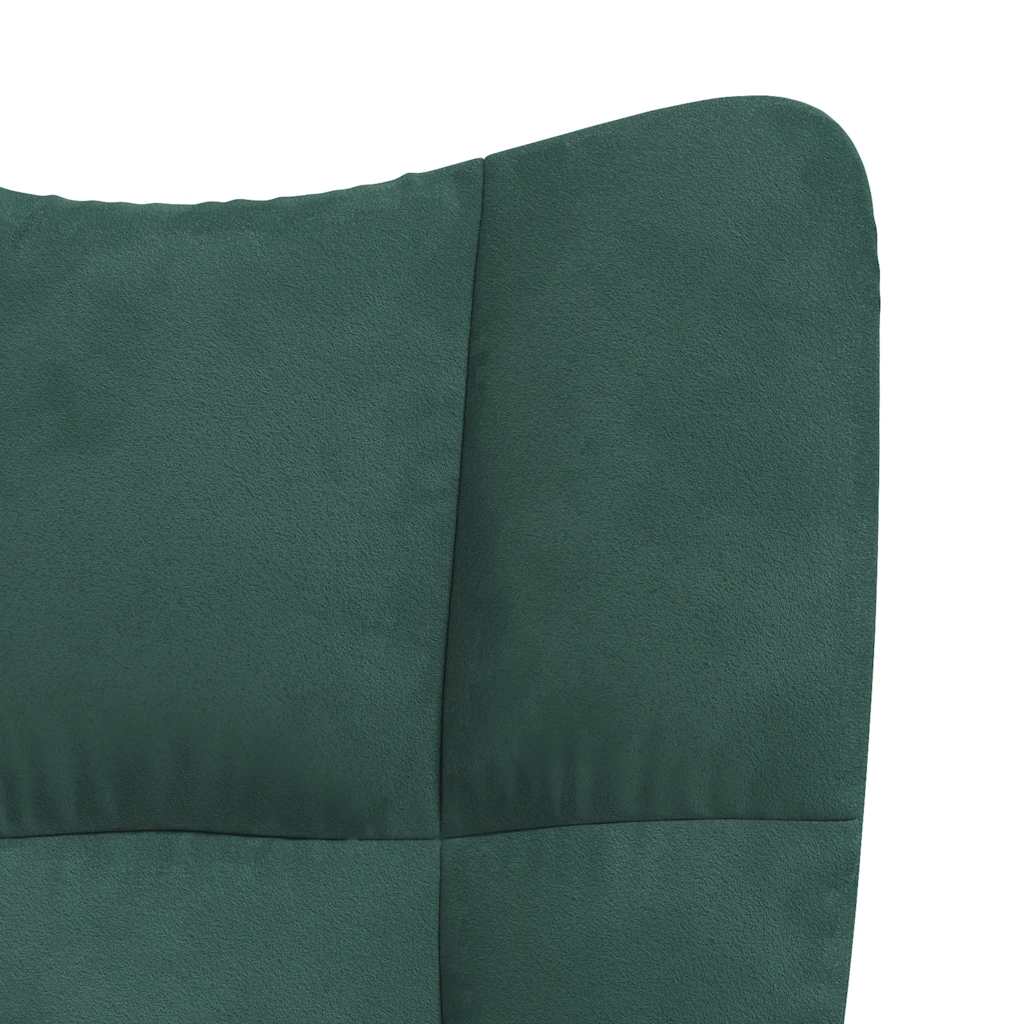 Rocking chair, dark green, velvet