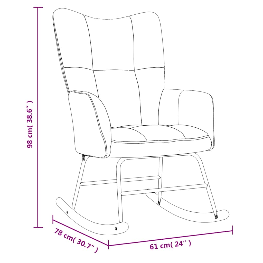 Rocking chair, dark green, velvet