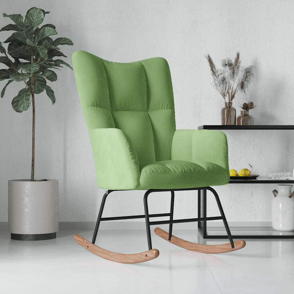 Rocking chair, light green, velvet