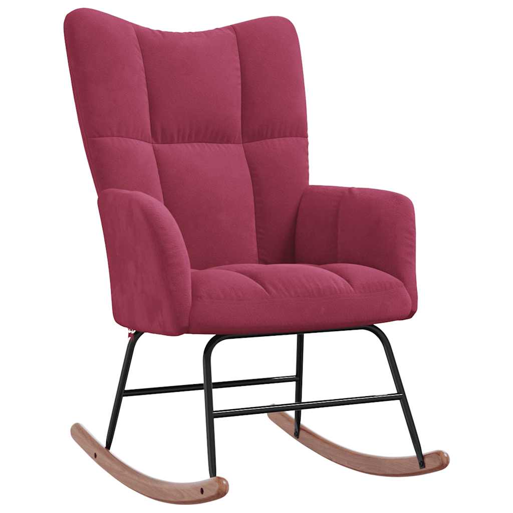 Rocking chair, wine red, velvet