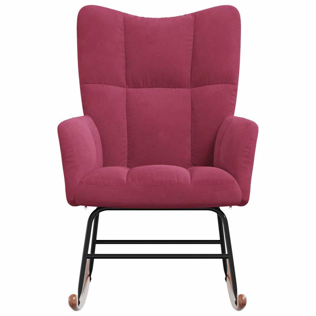 Rocking chair, wine red, velvet