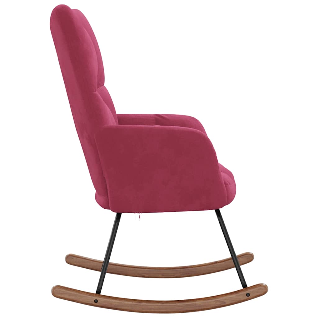 Rocking chair, wine red, velvet