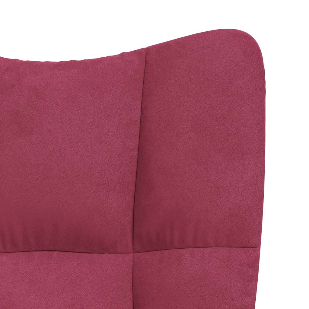 Rocking chair, wine red, velvet