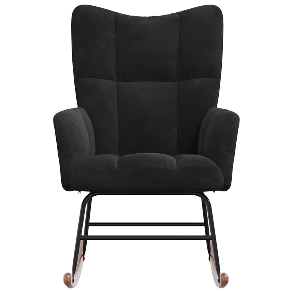 Rocking chair, black, velvet