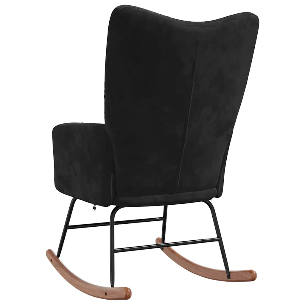 Rocking chair, black, velvet