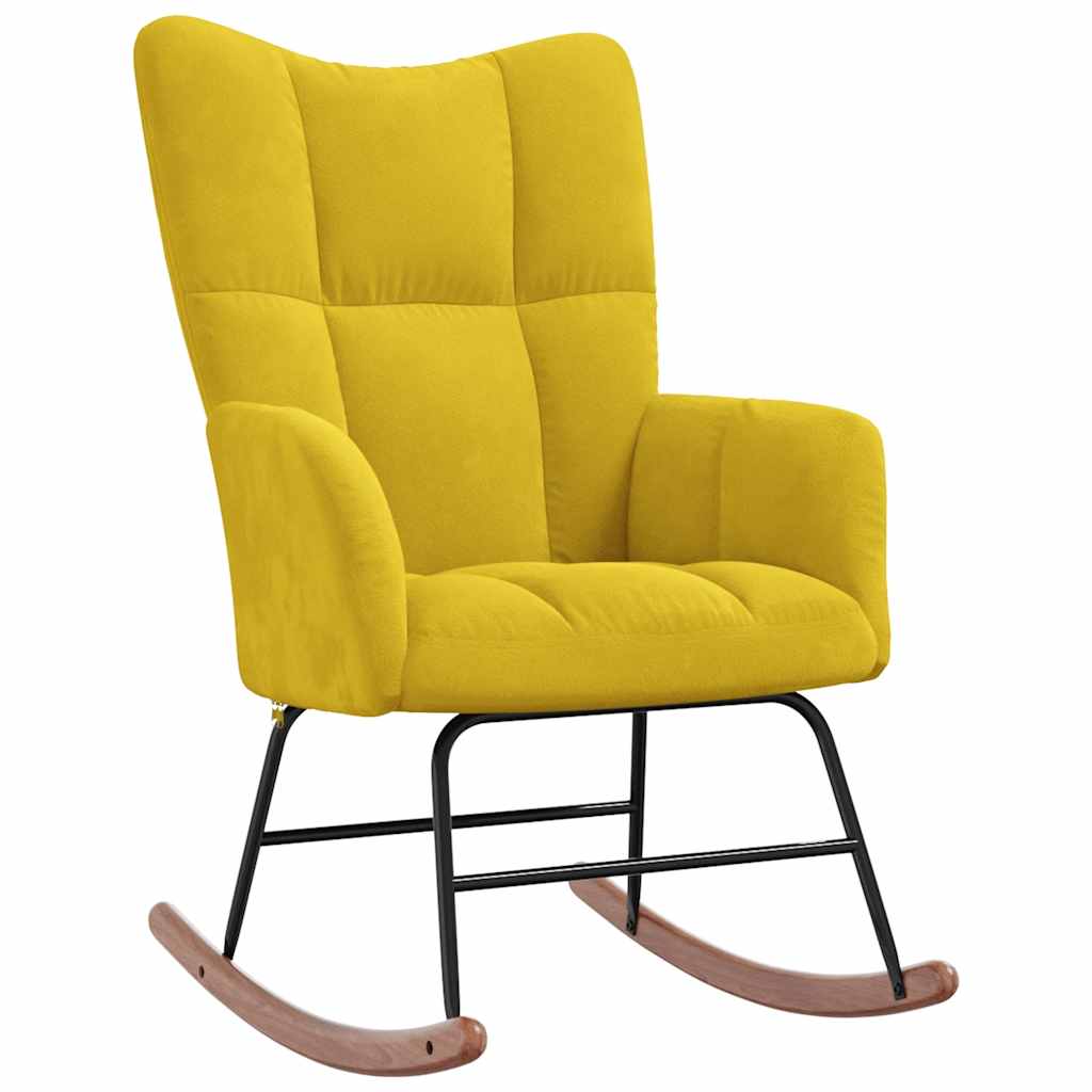 Rocking chair, mustard yellow, velvet