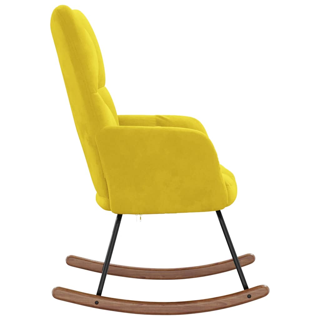 Rocking chair, mustard yellow, velvet