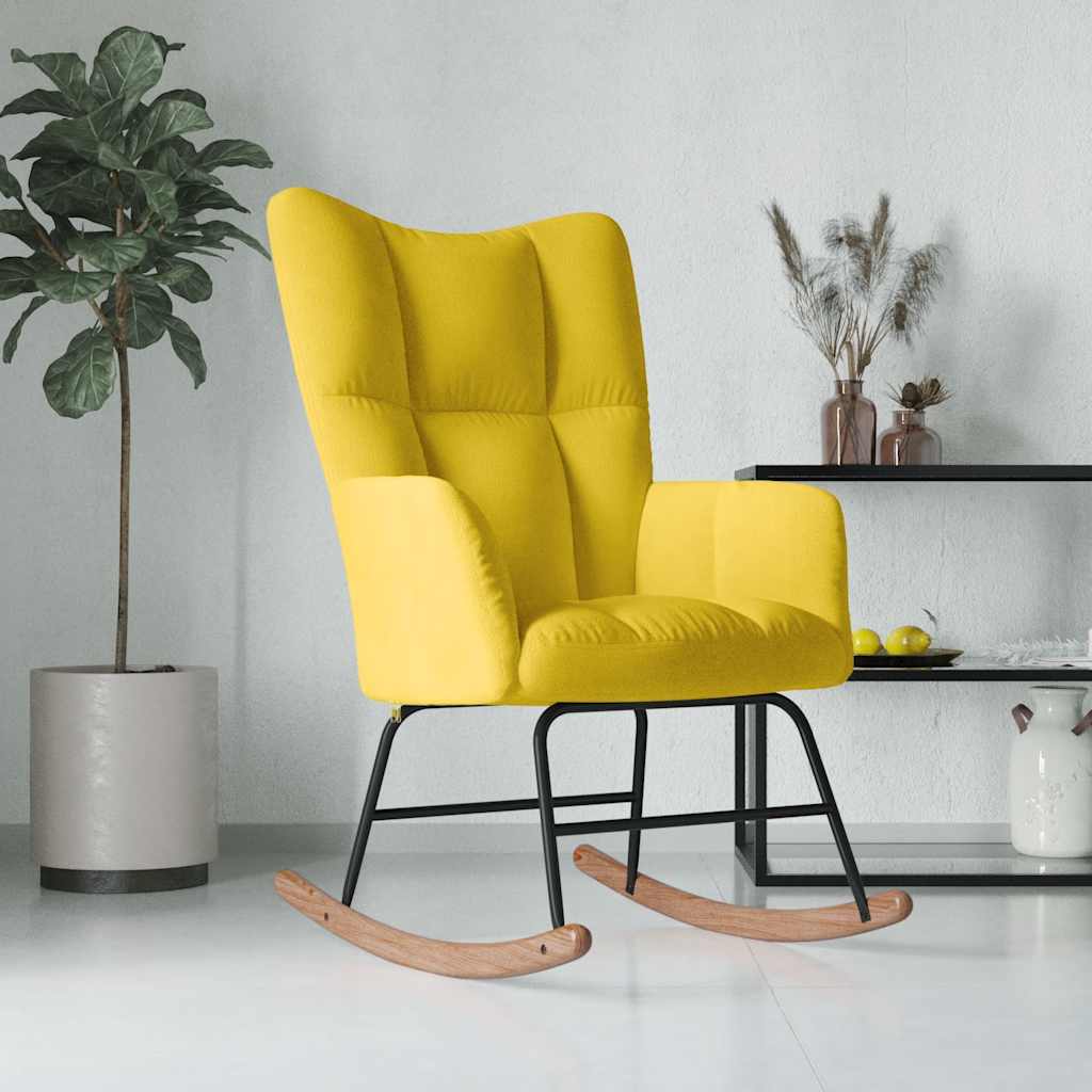 Rocking chair, mustard yellow, velvet