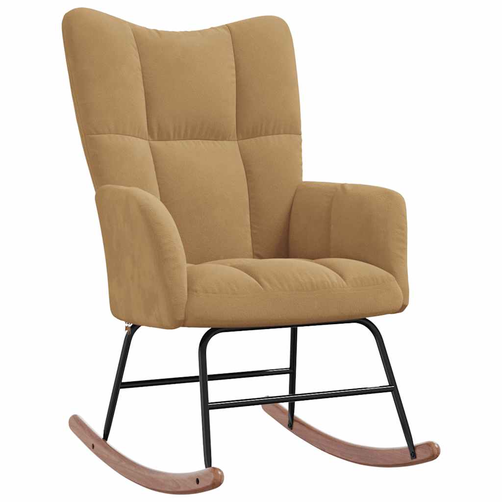 Rocking chair, brown, velvet