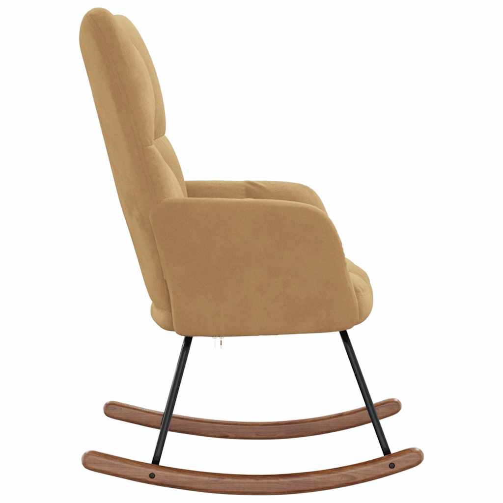 Rocking chair, brown, velvet