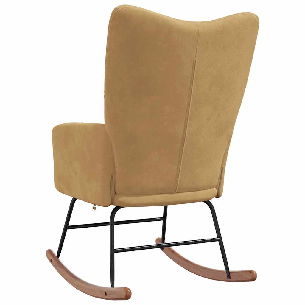 Rocking chair, brown, velvet