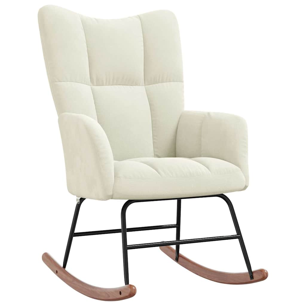 Rocking chair, cream white, velvet