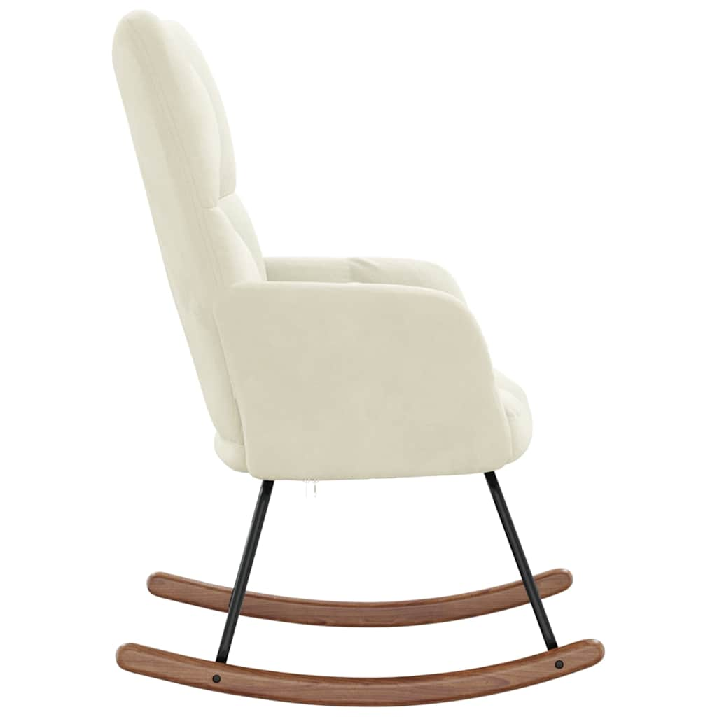 Rocking chair, cream white, velvet