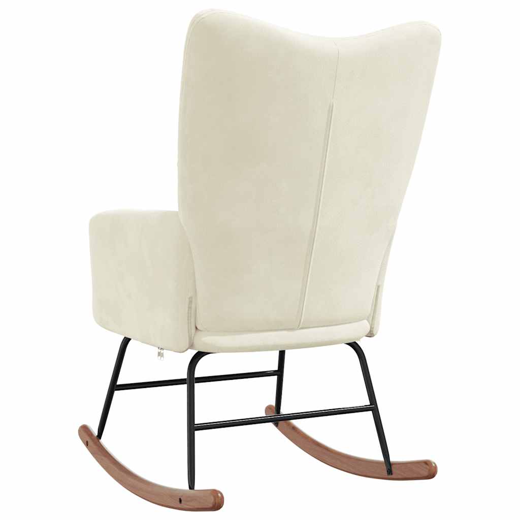 Rocking chair, cream white, velvet