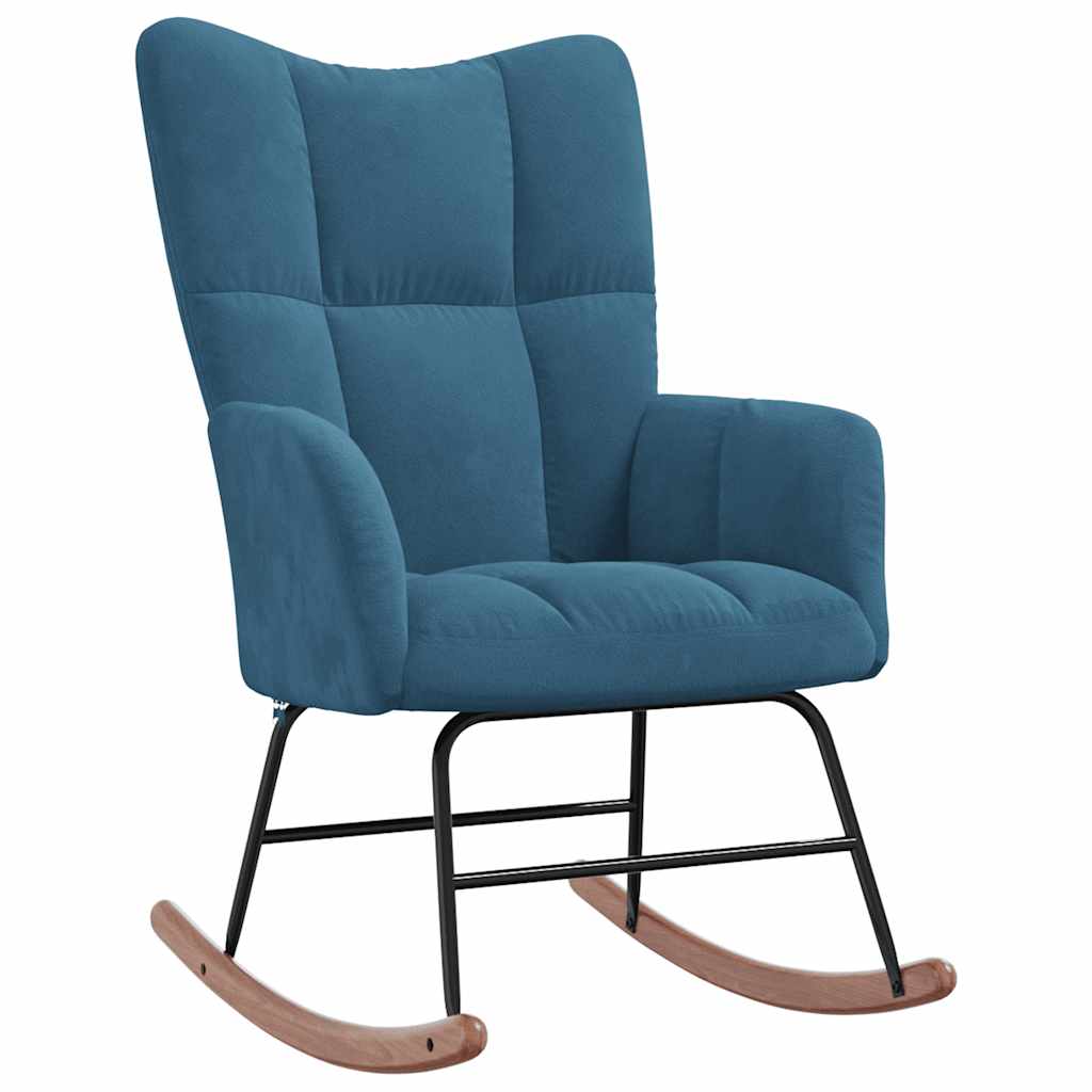 Rocking chair, blue, velvet