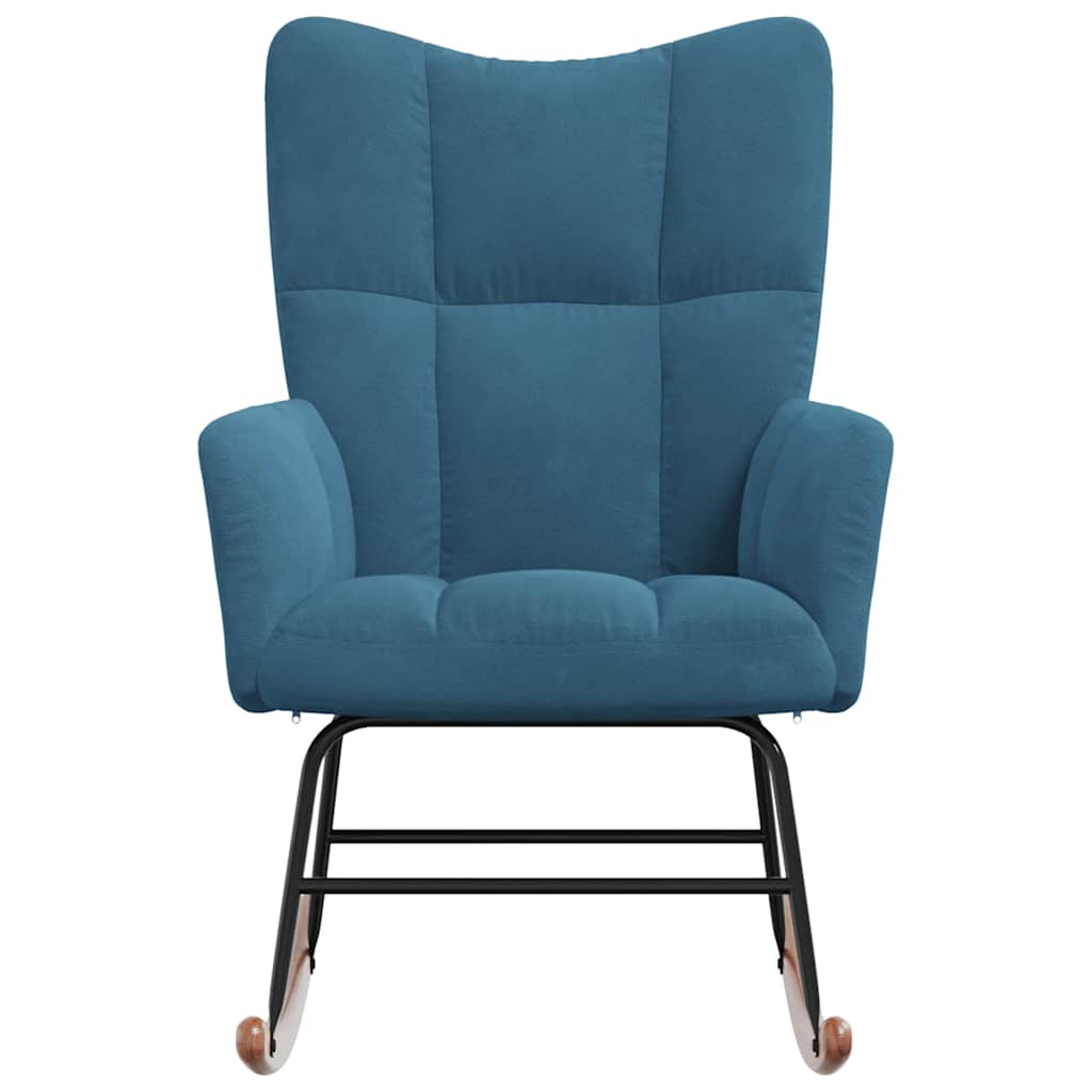 Rocking chair, blue, velvet