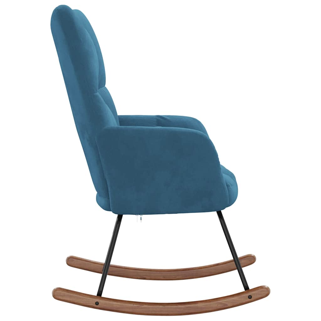 Rocking chair, blue, velvet