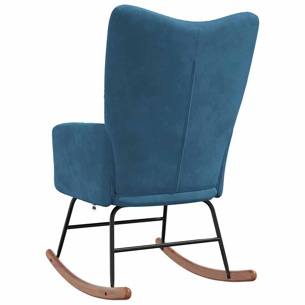 Rocking chair, blue, velvet