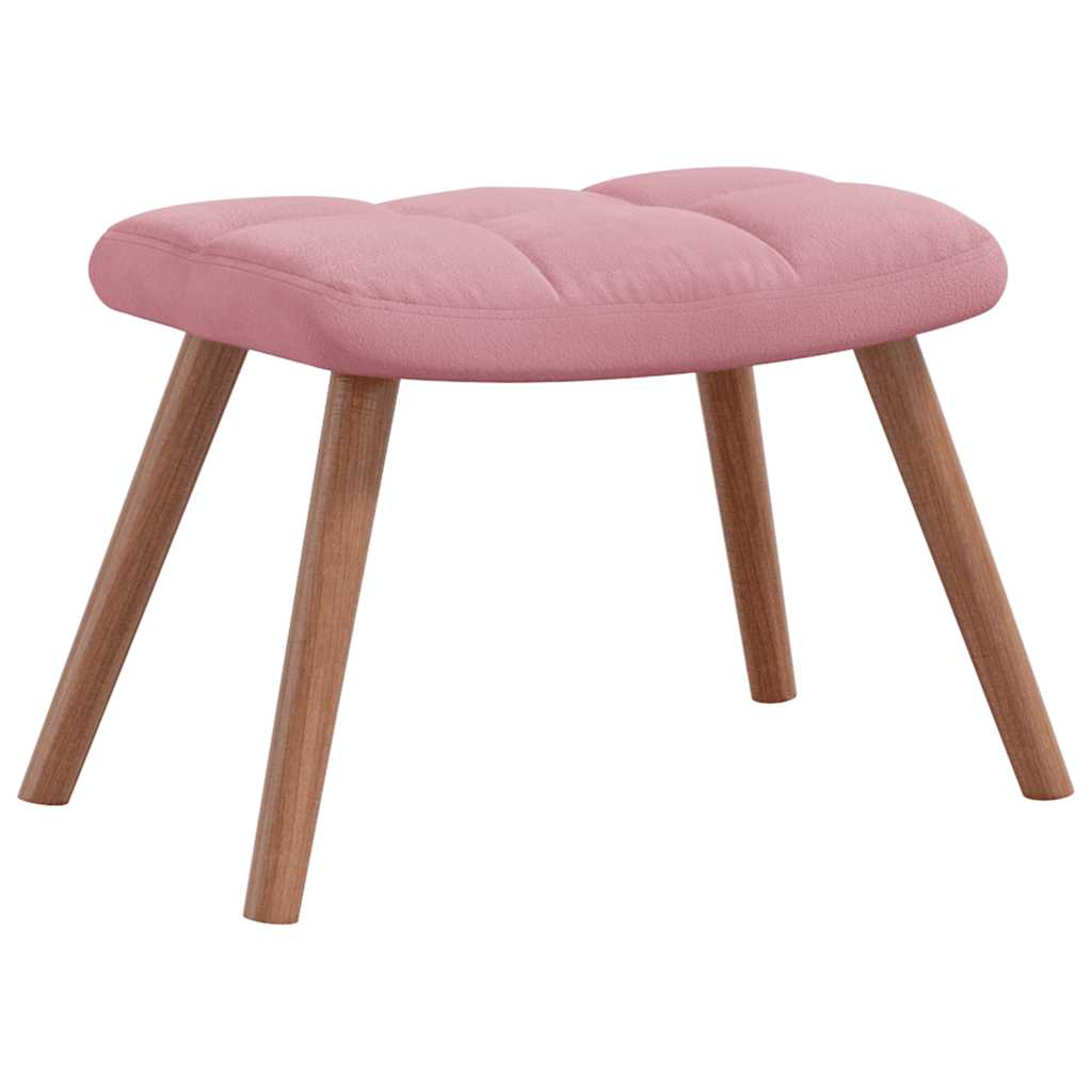 Rocking chair with stool, pink, velvet