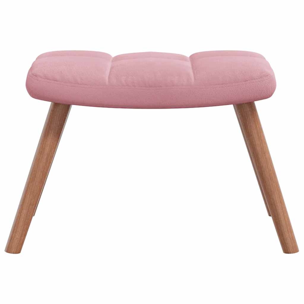 Rocking chair with stool, pink, velvet