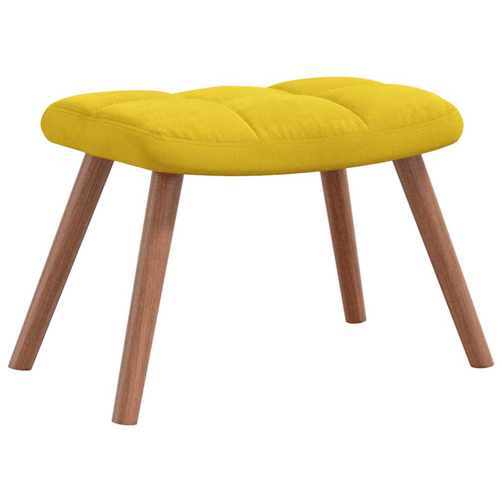 Rocking chair with stool, mustard yellow, velvet