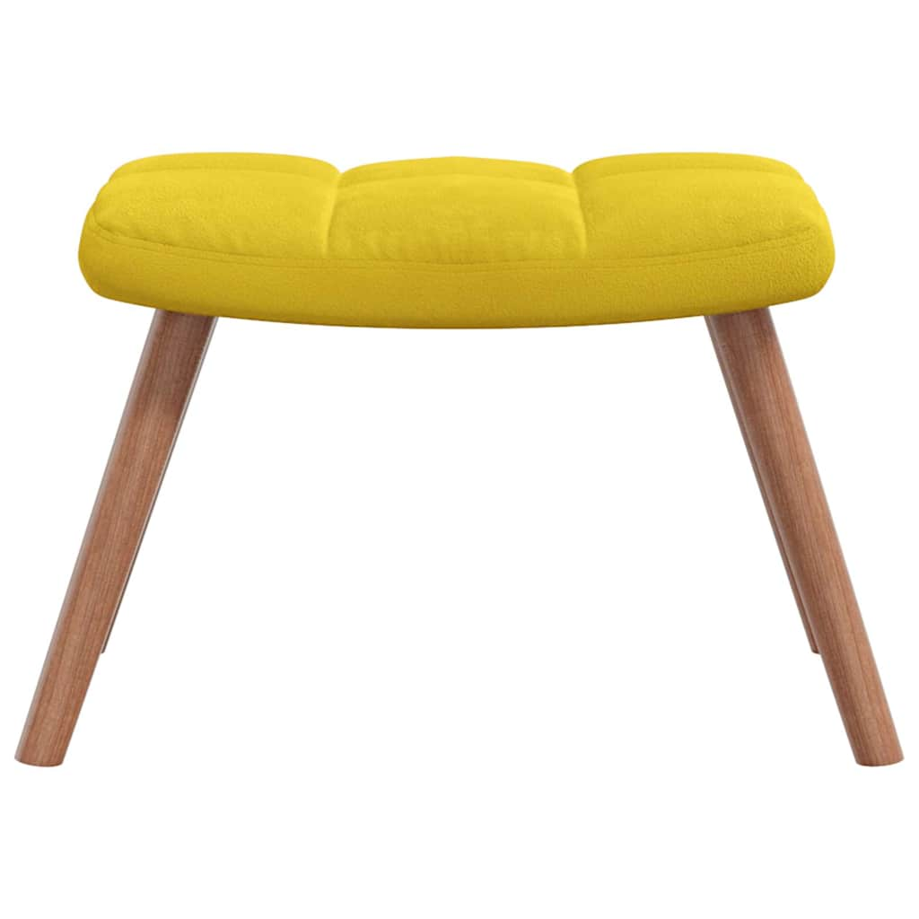 Rocking chair with stool, mustard yellow, velvet