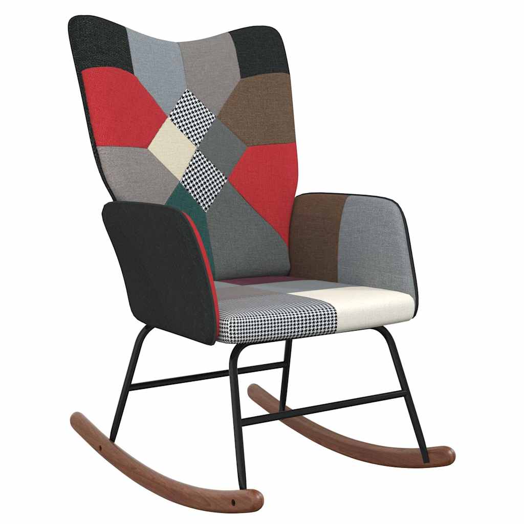 Rocking chair, textile material, patches