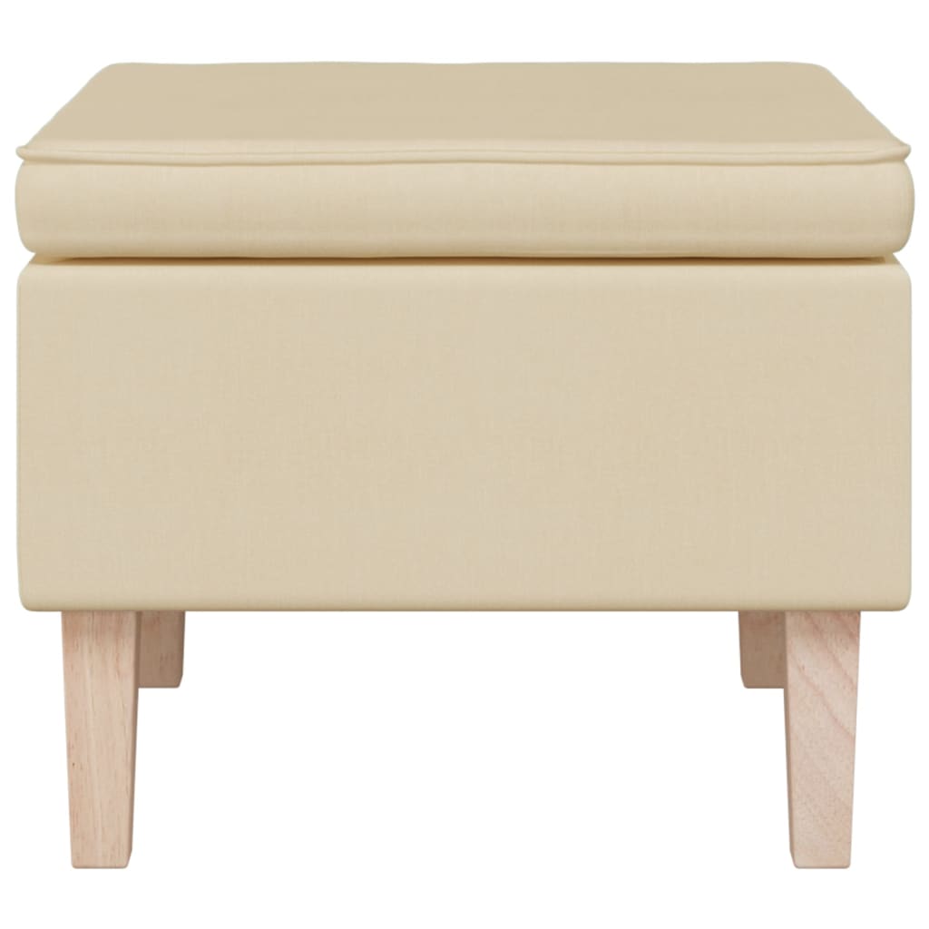 Chair with wooden legs, cream, fabric