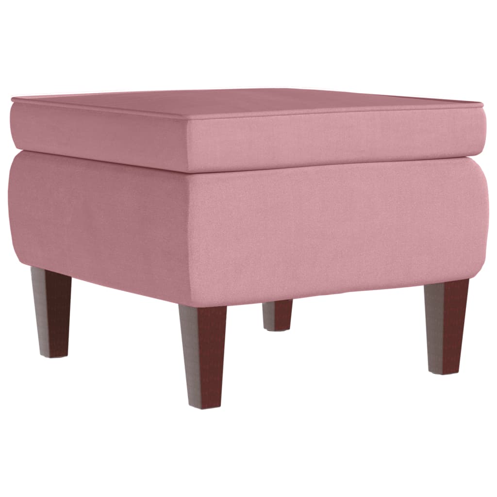 Chair with wooden legs, pink, velvet