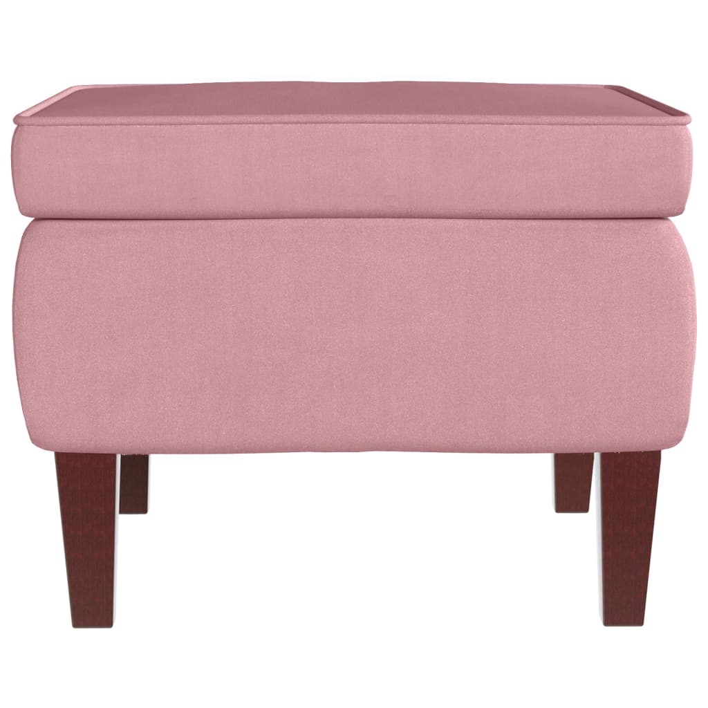 Chair with wooden legs, pink, velvet