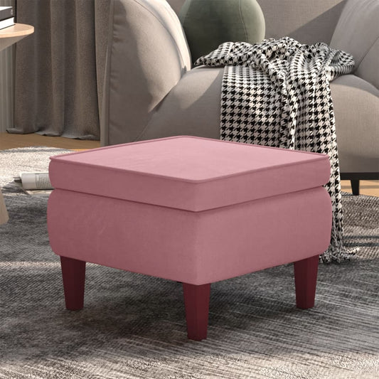 Chair with wooden legs, pink, velvet