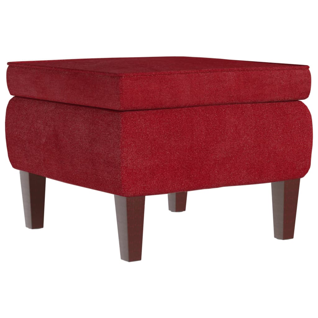 Chair with wooden legs, wine red, velvet